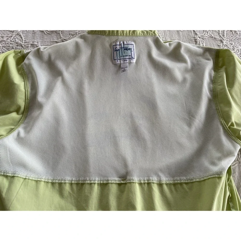 Guy Harvey AFTCO Vented Fishing Shirt Logo S/S Embroidered Green Mens Sz Medium - Picture 12 of 14